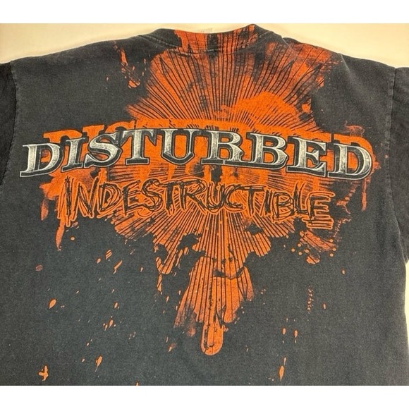 DISTURBED Indestructible Skull T-Shirt Y2k - Picture 9 of 9